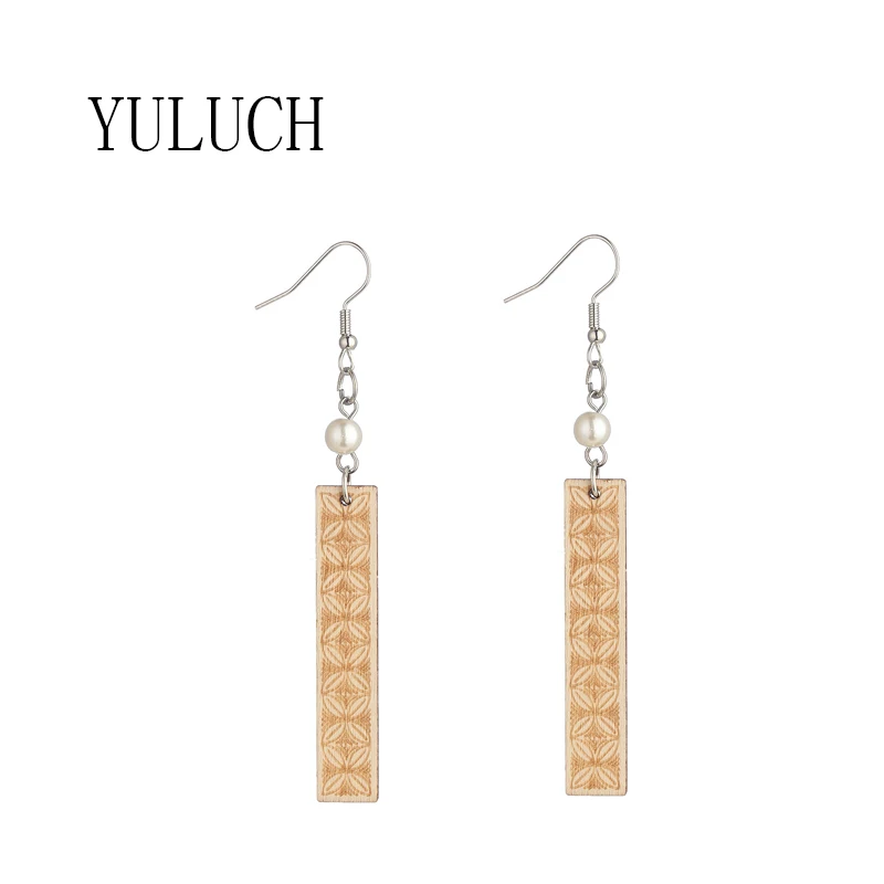 

Женские деревянные серьги-подвески YULUCH в стиле ретро, элегантные вечерние украшения для девочек, женские деревянные Простые повседневные а...