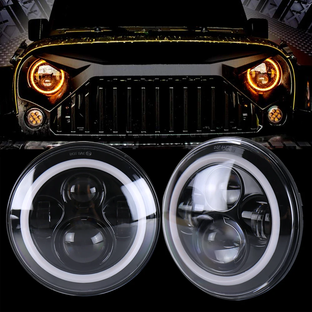 С ближним/дальним светом кольцо с ореолом глаза ангела ДХО 7 светодиодный ные