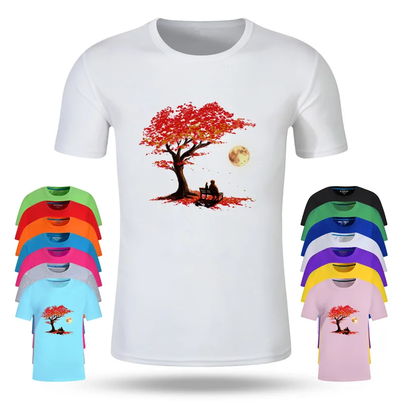 

Autumn Tree Fashion Cotton Big Size Students Summer T-Shirt Short Sleeve Men Women Boys Girls T Shirt Tees Kids Tshirt