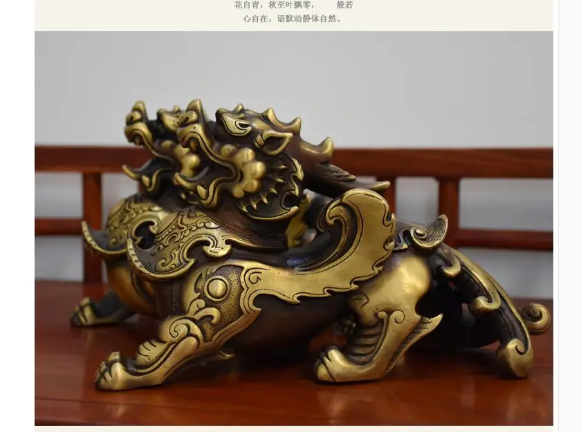 Online EIN Paar 2PCS 2021 Home Shop Unternehmen SHOP Talisman Bringen Reichtum Geld GLÜCK Drachen PI XIU BRONZE Skulptur FENG SHUI Statue