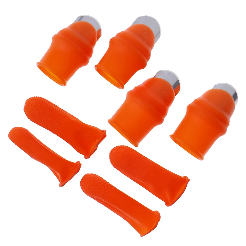 

2/5/10 Pcs Silicone Thumb Knife Finger Protector Vegetable Harvesting Knife Plant Blade Scissors Cutting Rings Garden Gloves
