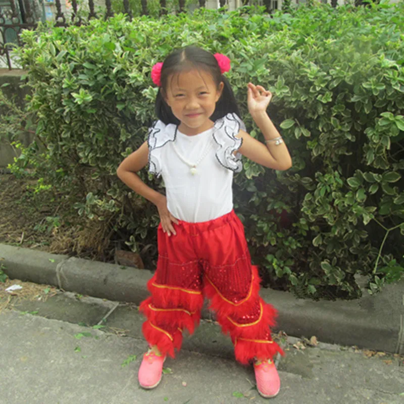 

Red Dance Lion Pants For Children New Year Festival Celebration Dragon Dance Pants Funny Costume