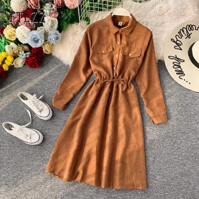 Повседневная одежда женское облегающее однобортное платье А силуэта весна осень