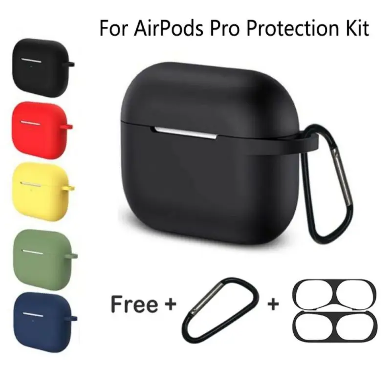 Высококачественный защитный чехол для Apple Airpods Pro 3 с крючком и наклейкой от пыли