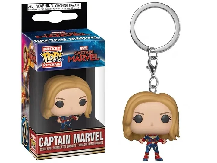 captain marvel girl Funko Pop HP7 Харри Хедвиг Фокс брелок игрушки дисней Олаф Анна Эльза фигурка принцессы брелок Подвески Игрушки Южная парк Кенни - Цвет: captain marvel girl