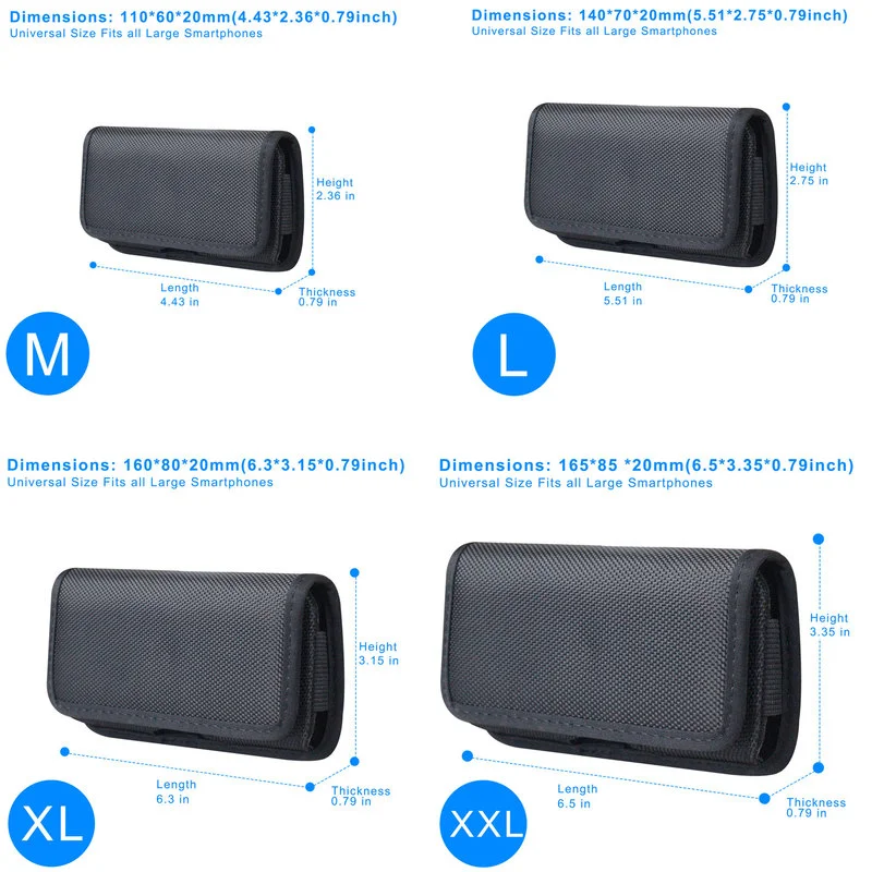 universal casual phone pouch for iphone 13 12 11 pro max xs xr x 6 s 7 8 plus case belt clip holster oxford cloth bag flip cover free global shipping