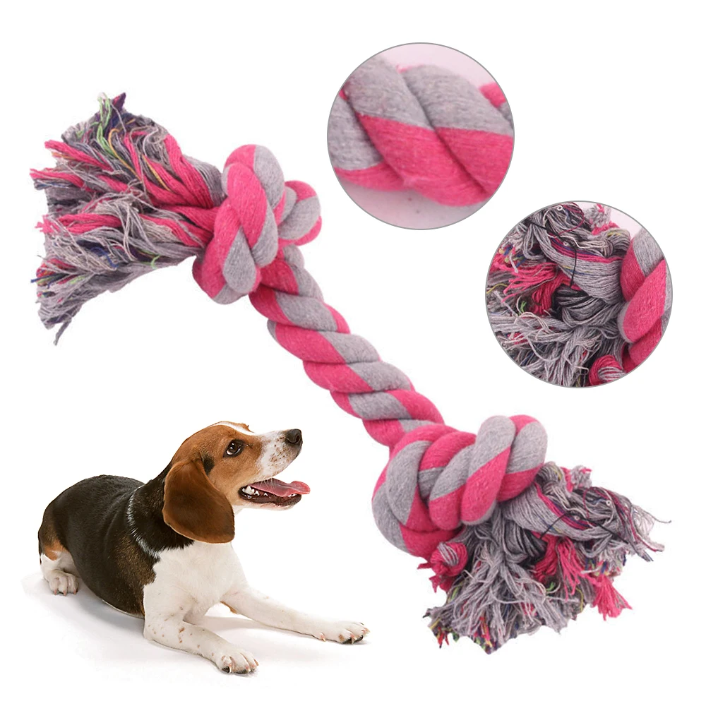 

Random Color Pet Dog Toy Bite Rope Double Knot Cotton Rope Funny Cat Toy Bite Resistant and Sharp Teeth Pet Supplies Puppy Toys