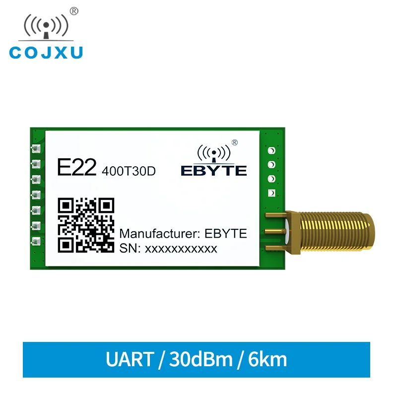 

SX1268 433 МГц LoRa rf модуль приемопередатчика 30dBm 1 Вт дальний UART DIP серийный Порты и разъёмы модуль cojxu E22-400T30D