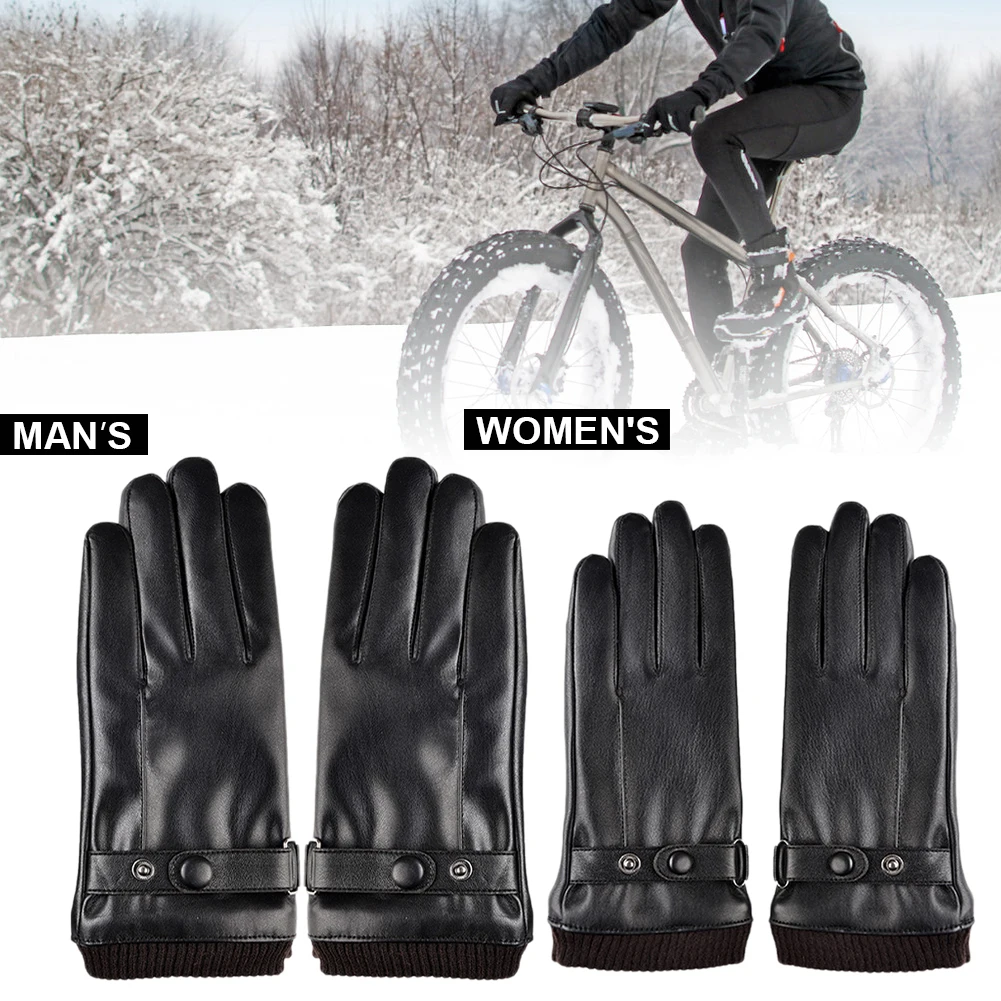 

Leather Gloves for Men & Women Winter Warm Touchscreen Texting Full Finger Gloves for Outdoor Activities Driving Running Hiking