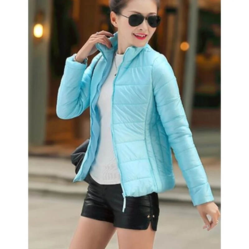 

2019 New 27 colors Spring Parka Jacket Coat Warm Ultra Light Duck Down Padded Jacke Female Overcoat Slim Solid Coat Womens Parka