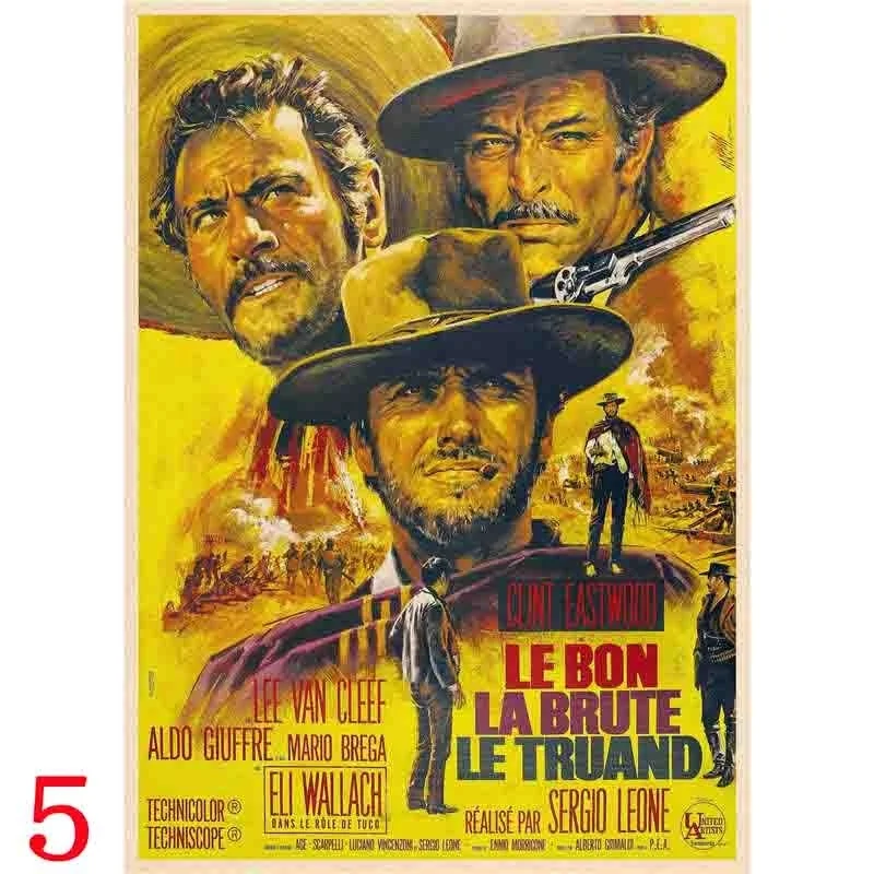

A Fistful Of Dollars For a Few Dollars More Home Furnishing decoration Kraft Movie retro Poster Drawing core Wall stickers