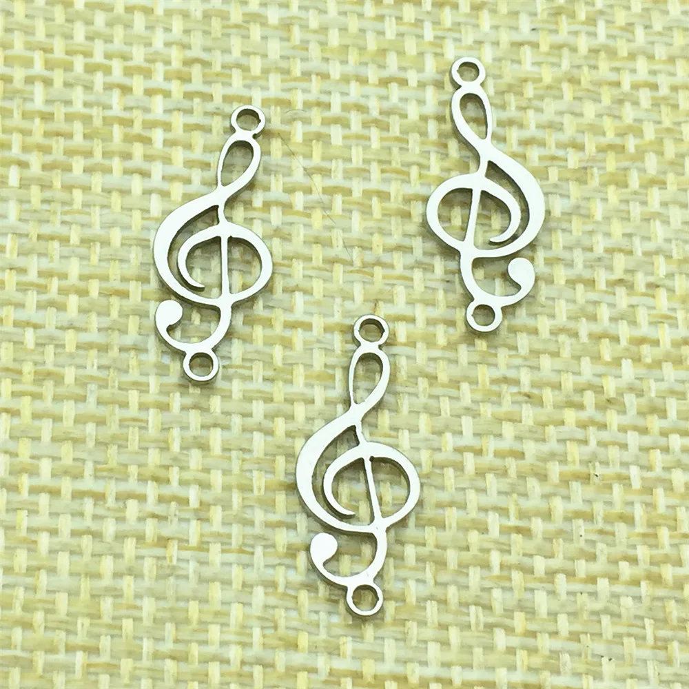 

The Musicnote 2side Pattern Musical Note Charms 5pcs rustproof Steel Jewelry finding Handmake Jewelry connector Make Findings