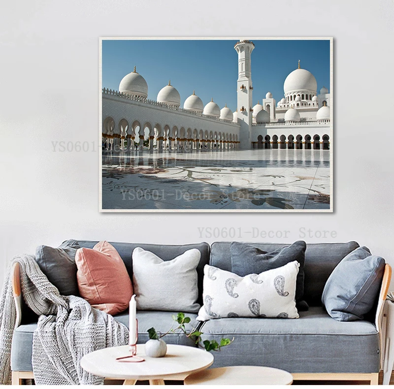 

Mosque Muslim Islamic architecture Landscape Wall Art Canvas Painting Posters and Prints Pictures Home Room Decor (No Frame)