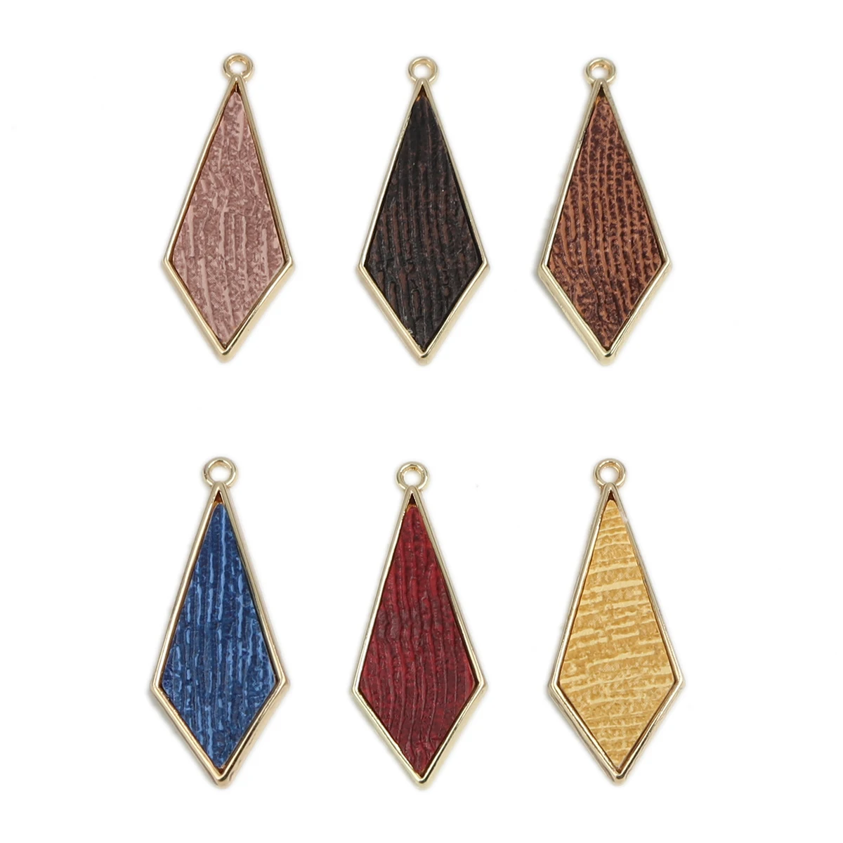 

Gold Pink Color Pendants Zinc Alloy Leather Necklace Fashion Simple Men Women Birthday Party Jewelry Gifts 3.3cm x 1.3cm 5 PCs