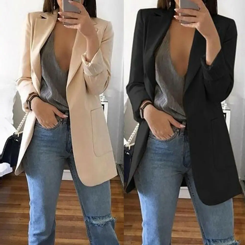 

NEW Autumn Long Sleeve Cardigan Women Large Size Slim Jacket Cardigan Female Turn-down Collar Elegant Jumper Long Coat