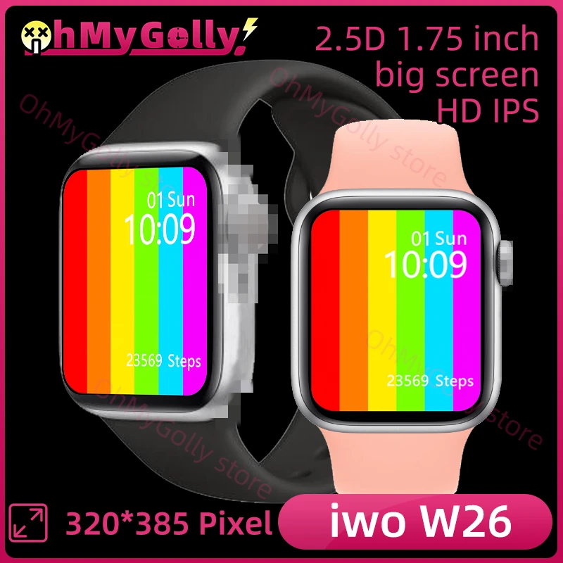 1 75 дюймов IPS экран ECG Bluetooth Вызов Смарт-часы для мужчин и женщин iwo w26 smartwatch лучше