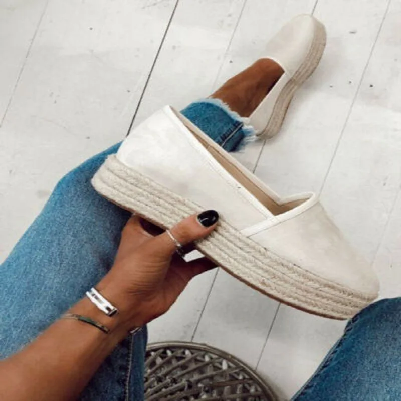 Женские туфли на плоской подошве MoneRffi Espadrilles толстой 2019 | Обувь