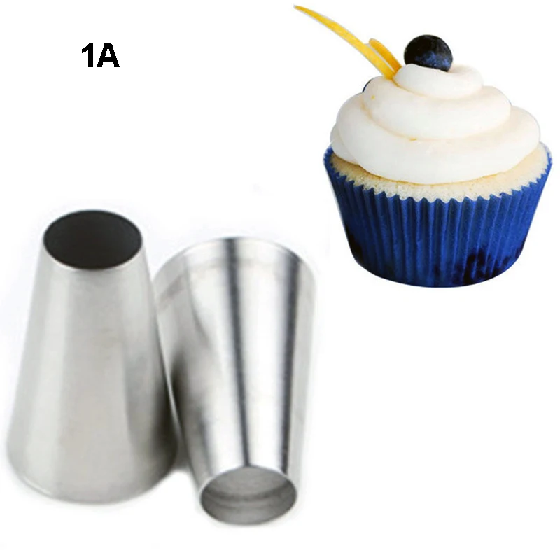 

#1A#2A#3A Round Cake Cream Decoration Tip Pastry Icing Piping Nozzles For Confectionery Cookie Baking Tools Baby Food Maker Mold