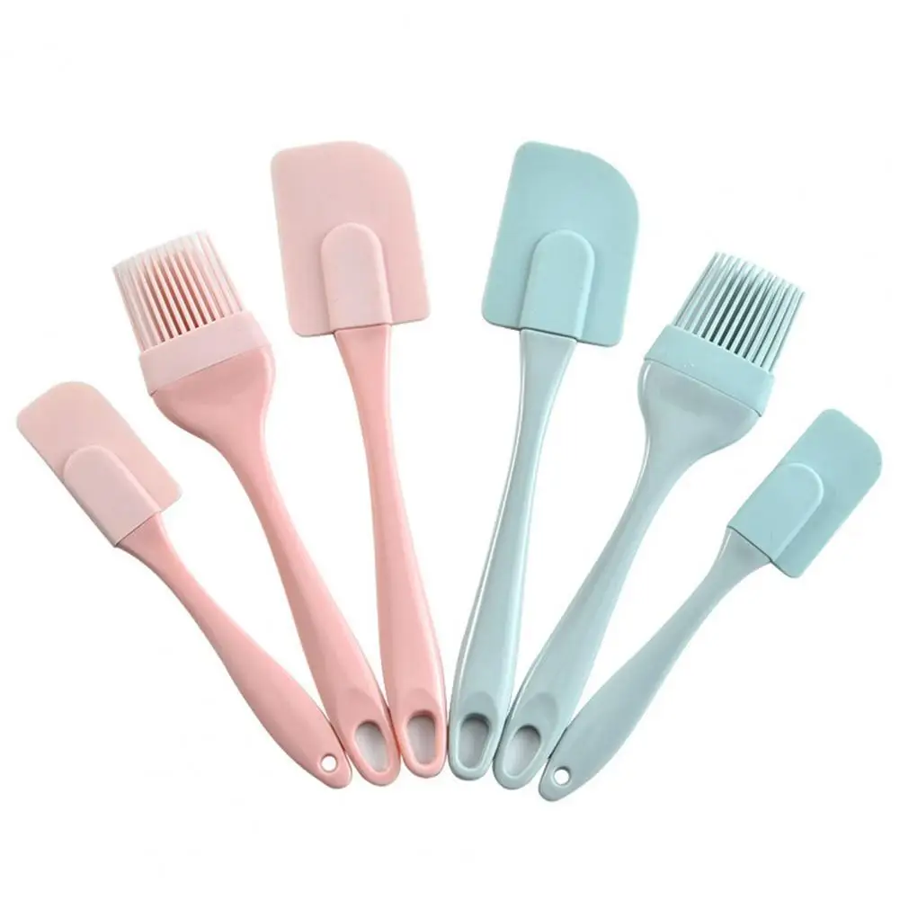 3Pcs/Set Cake Spatula Kit Portable Non-stick Silicone DIY Cream Scraper Spatula Kit for Kitchen