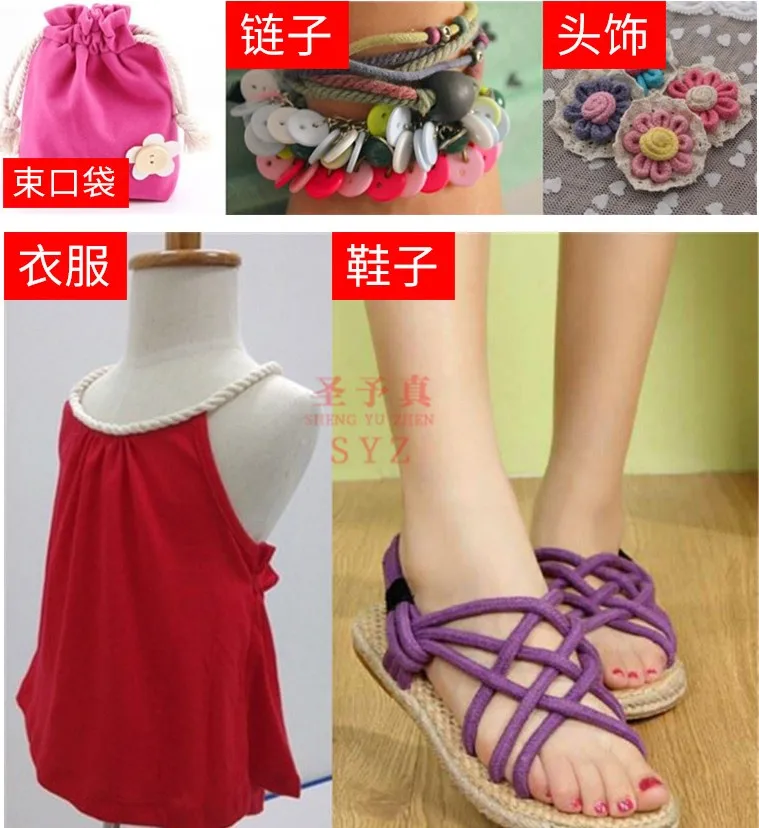 5 мм веревка из хлопка декоративная витая для украшения ручной работы шнур