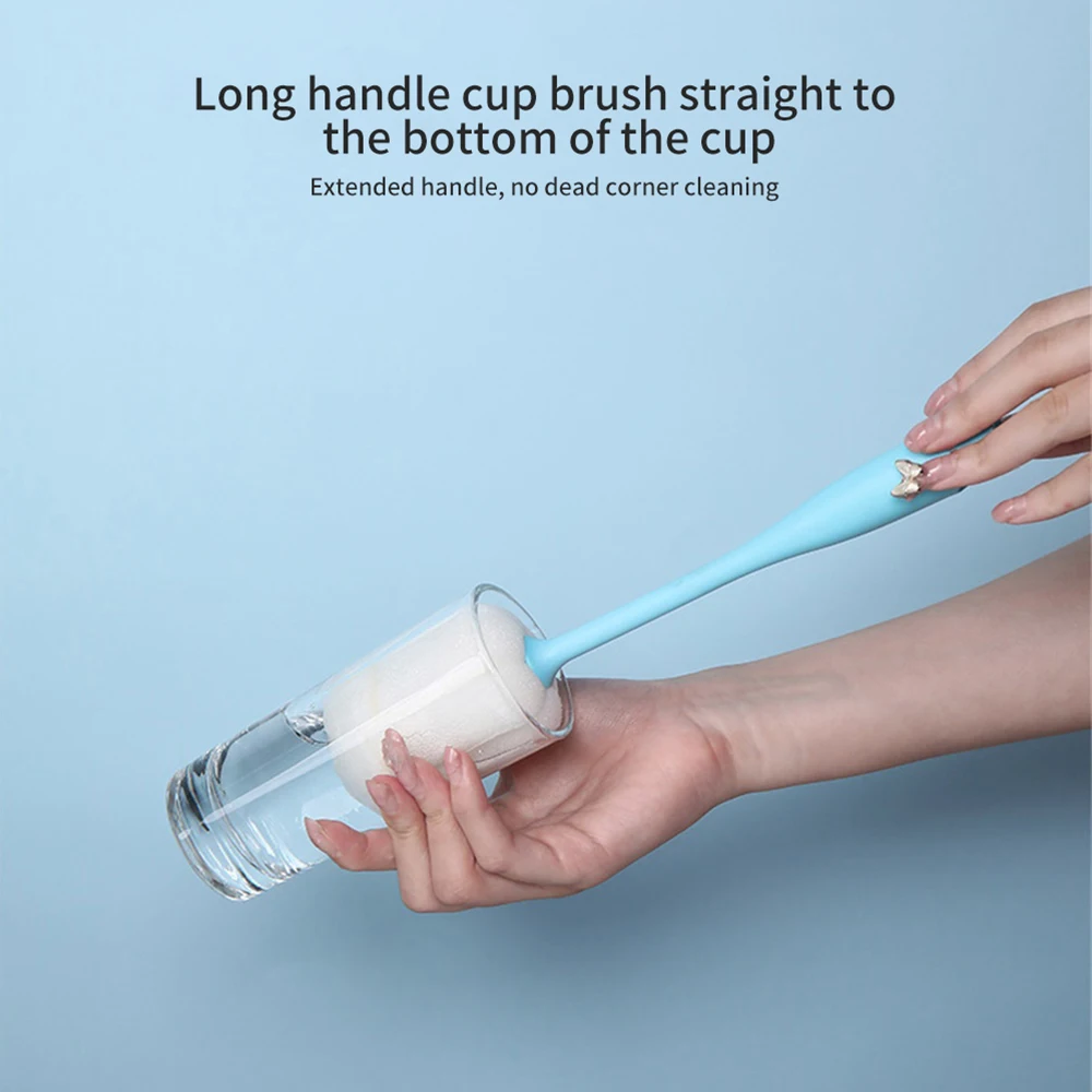 Щетка из губки для чистки бутылки кухонный инструмент щетки со съемной ручкой в