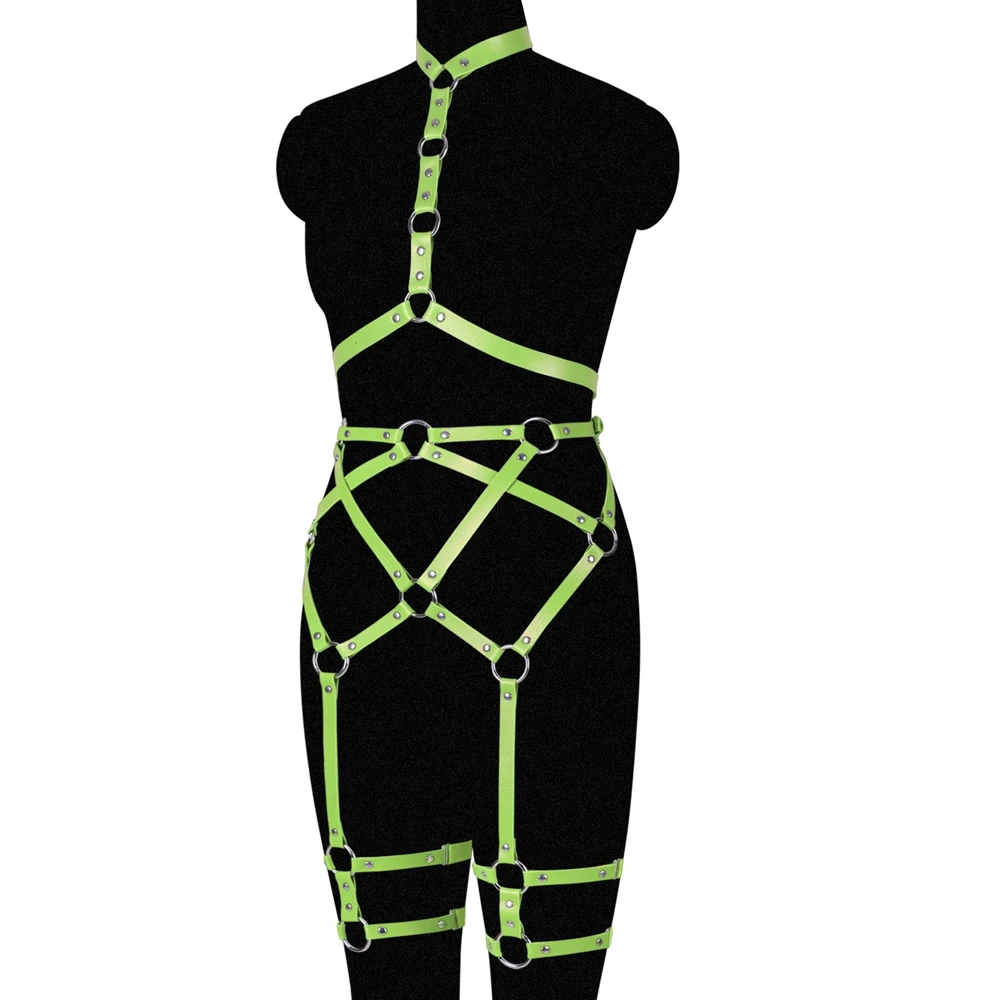 Женское нижнее белье фетиш кожаная портупея аксессуары БДСМ бандаж комплект