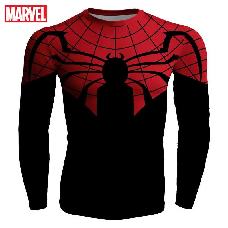 

Disney Marvel Superhero Captain America Tights Men's Ride Quick Dry Fitness Long Sleeve T-Shirt graphic t shirts anime shirts