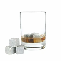 6pcs whiskey stones with cloth bag made of non toxic health and environmental protection soap stone and ceramic stone natural