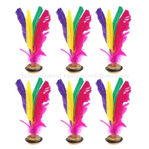 6pcs colorful feathers kick shuttlecock chinese jianzi foot sports outdoor toy game free global shipping