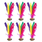 Воланы с разноцветными перьями Jianzi для спорта на открытом воздухе, 6 шт.