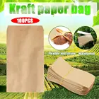 6x10 см пакеты для печенья 100 ПК крафт Бумага сумка затежки-конверт Подарочные сумки конфеты закуски выпечка посылка принадлежности подарок Обёрточная бумага коробка клея для семян