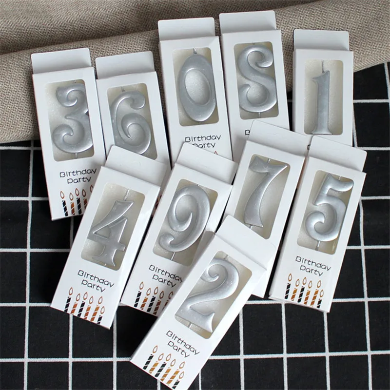 Золотые серебряные розовые цифровые свечи на день рождения Фотофон для детской