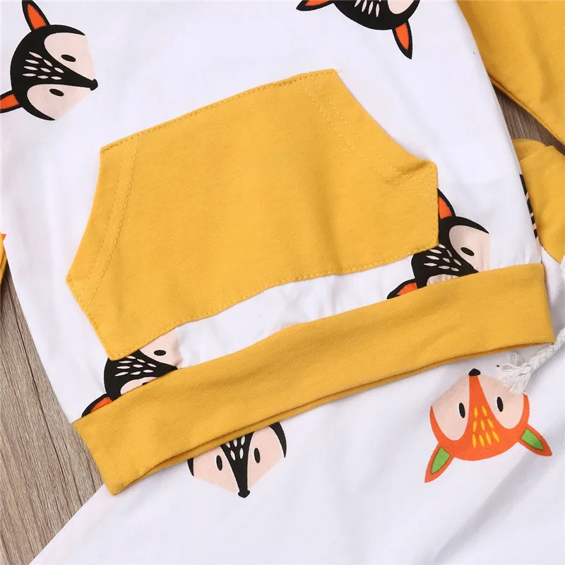 Детский желтый свитер с длинным рукавом и капюшоном | Мать ребенок