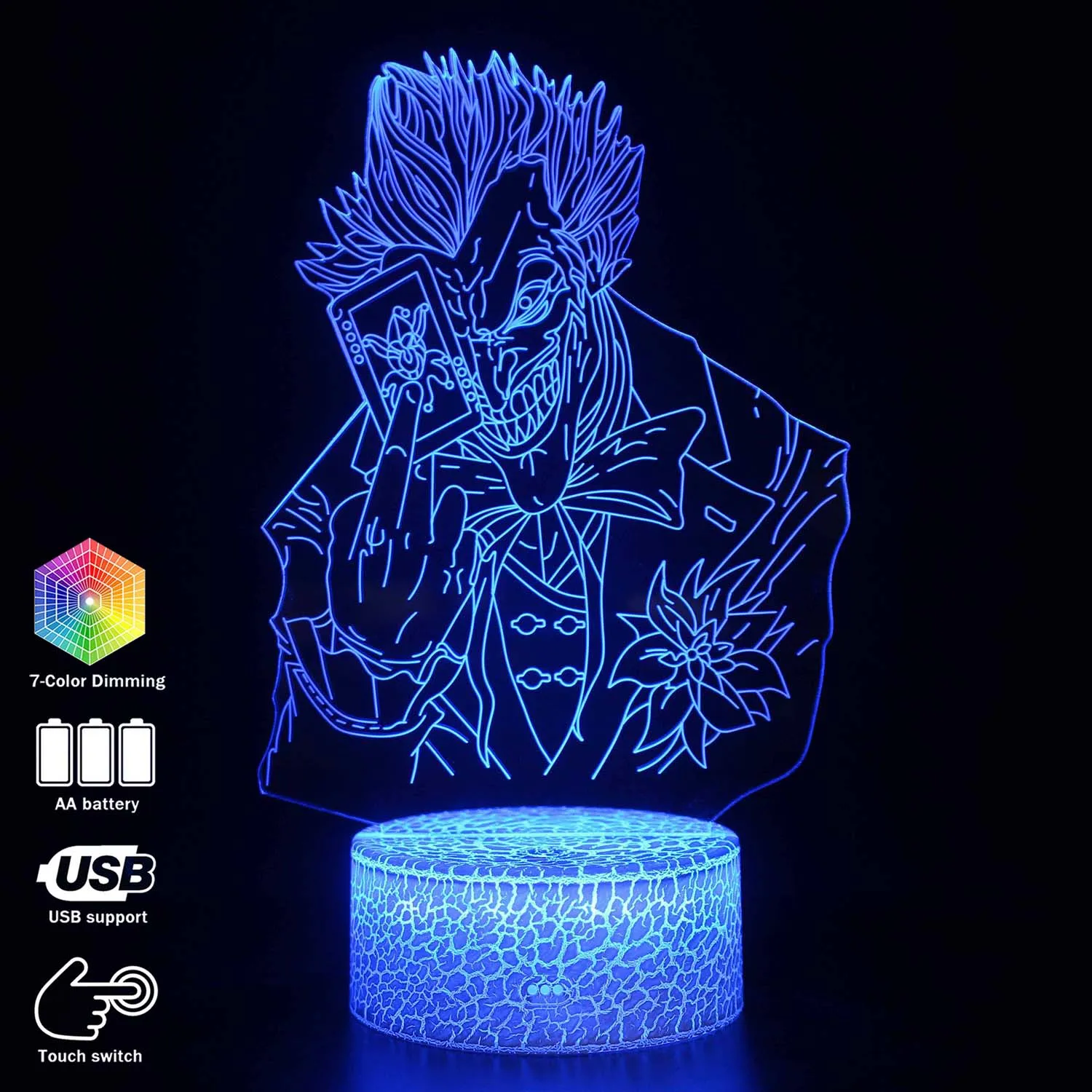 DC Joker фигурка 3D иллюзия Лампа Джокер декоративный светильник для детской спальни ночники модель Джокера настольная лампа идеальный подарок