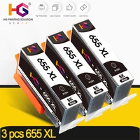 3 black compatible for hp655xl for hp 655 xl black ink cartridge with chip for hp deskjet 6520 6525 6625 printer