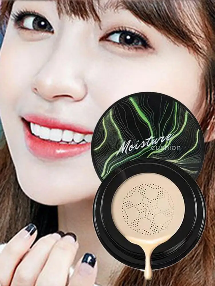 

CC Air Cushion Foundation Mushroom Head BB Cream Concealer Whitening Makeup Cosmetic Waterproof Brighten Face Base Tone