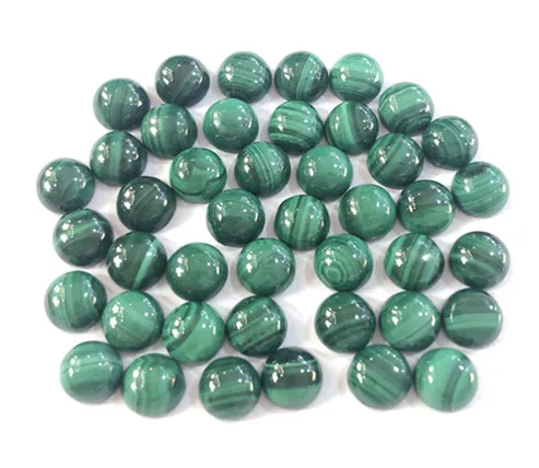 

100% Natural Malachite cabochon 6mm semi precious loose beads rings earrings face 20pcs/lot Gem CAB