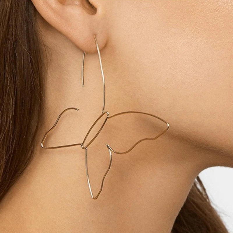 

Vintage Fashion Silver Color Butterfly Big Drop Earring for Women Anniversary Party Engagement Jewelry Gift