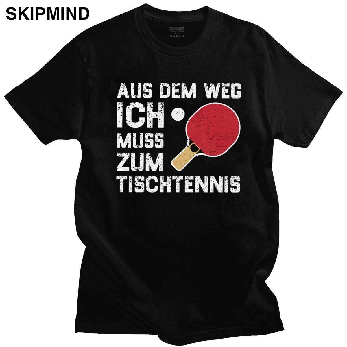 

Cool Men's Ping Pong Tee Tops Short Sleeved Round-neck Cotton T-shirt Printed Table Tennis Player Tshirt Basic T Shirt Clothes