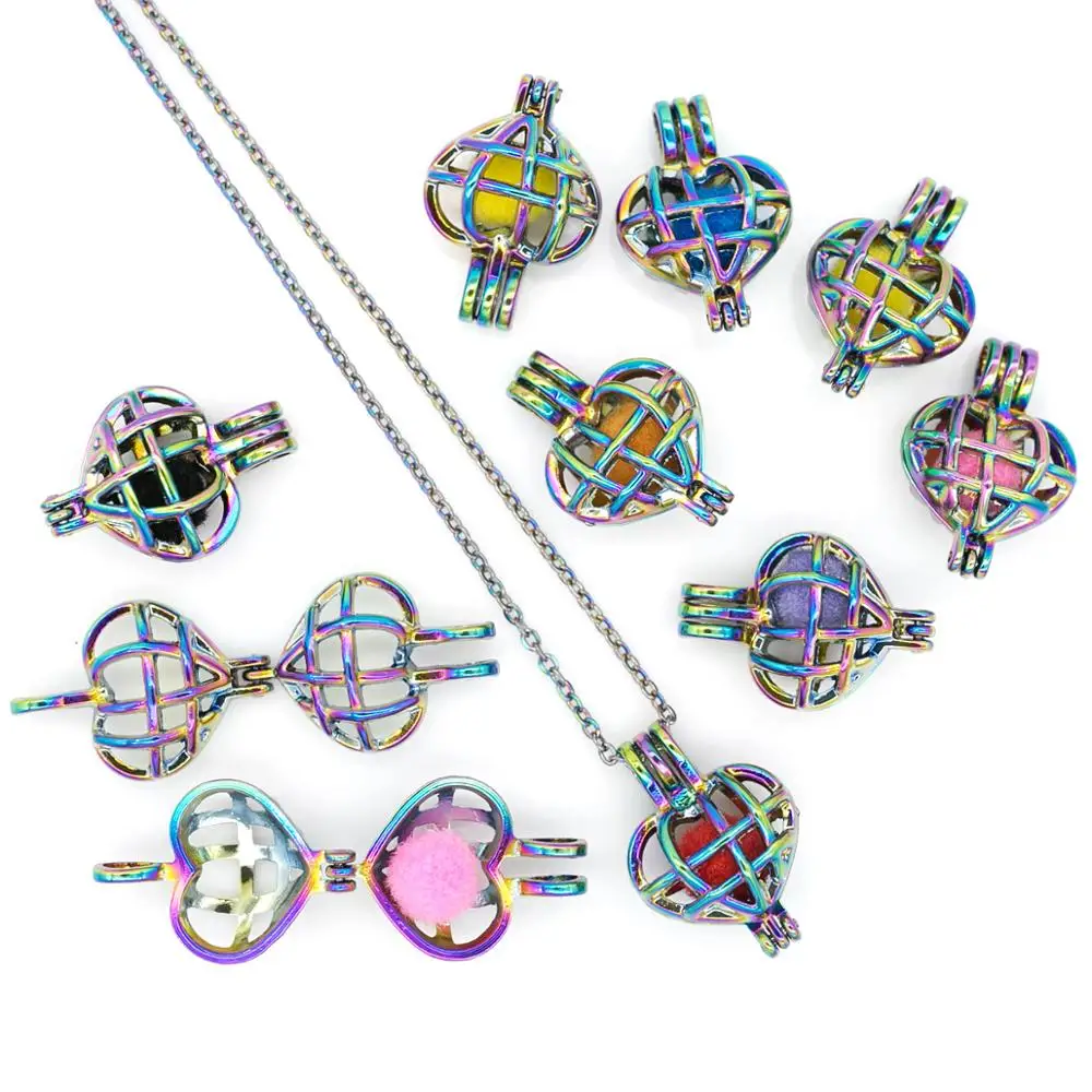 5 шт. цветная клетчатая жемчужная подвеска в форме клеток диффузор эфирного масла