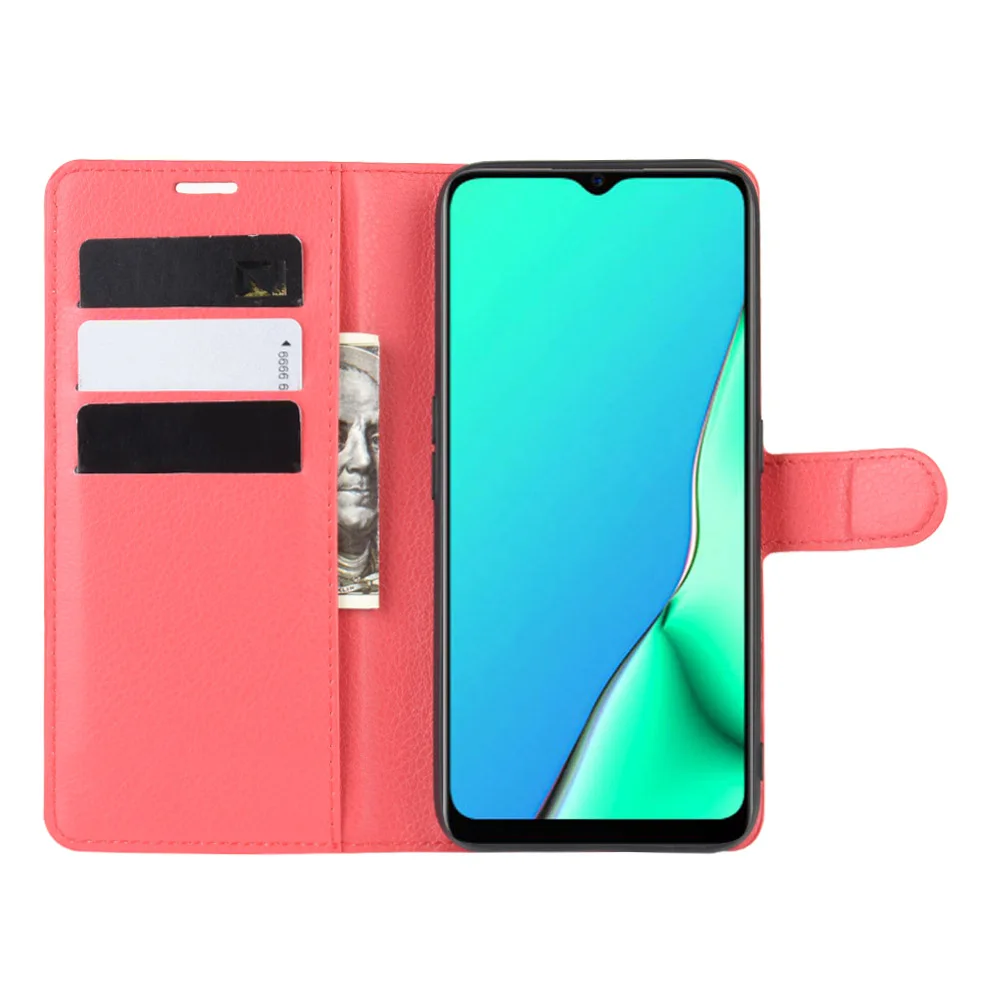 Красный A9 или A11x чехол для OPPO A9() A11-X чехол-кошелек с отделением для карт в виде книги кожаный защитный чехол с Откидывающейся Крышкой черный 9A A9- A11 X - Цвет: Красный