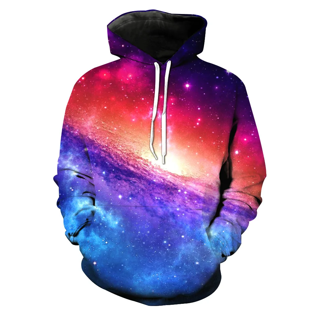 

ZOGAA 2020 Spring Autumn New Galaxy Star Sky Glamorous Men's Clothing 3D Digital Long Sleeve Hat Guard mens hoodies Harajuku