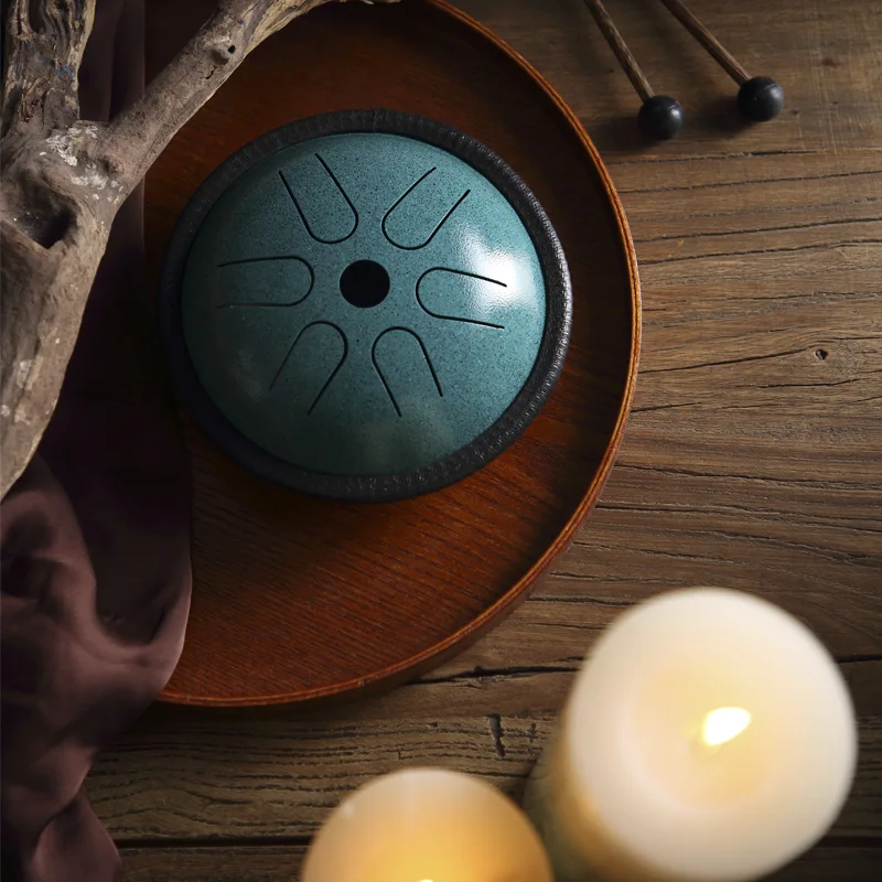 

8 Tone Steel Tongue Drum Percussion Instrument With Drumsticks Can Produce A Clean Ethereal Buddha-Like Sound 5.5 Inch Mini Drum