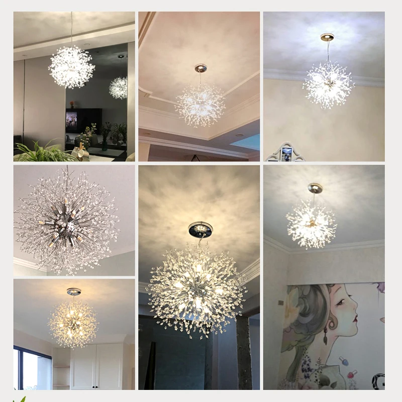 

New pendant lights Restaurant clothing barber shop dandelion crystal chandelier creative personality cloakroom bedroom lamps