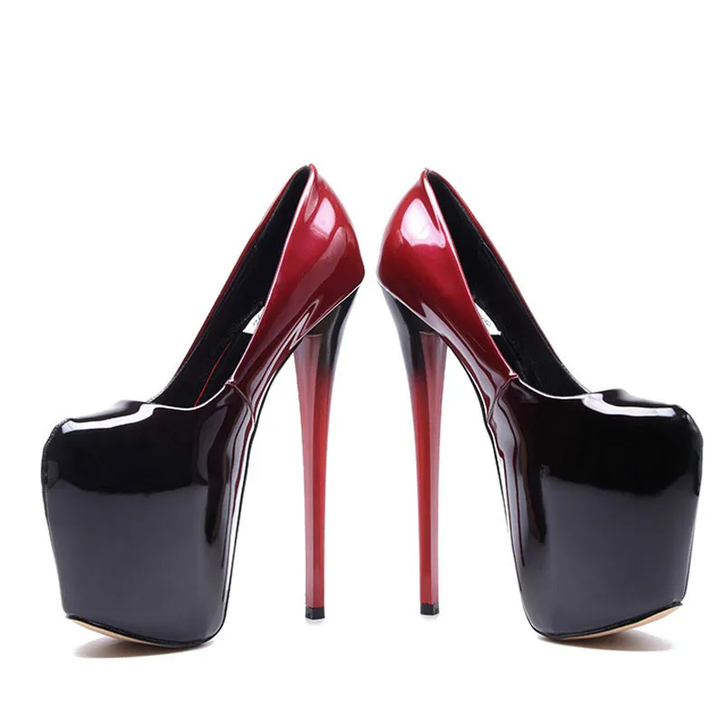 

Туфли-лодочки женские из лакированной кожи, на очень высоком каблуке 19 см, 885