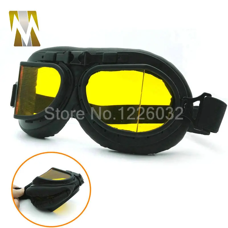 Черные солнцезащитные очки с янтарными линзами винтажные мотоциклетные