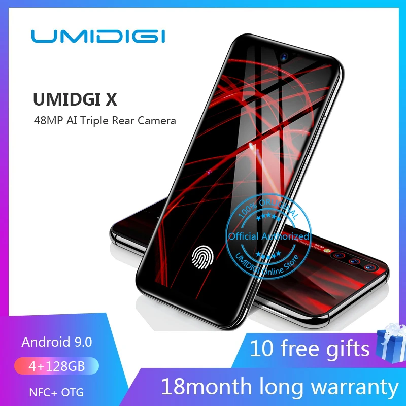 UMIDIGI X In-screen Fingerprint 6,35 AMOLED 48MP Тройная задняя камера 128 Гб телефон nfc Android 9,0 4G смартфон разблокированный сотовый