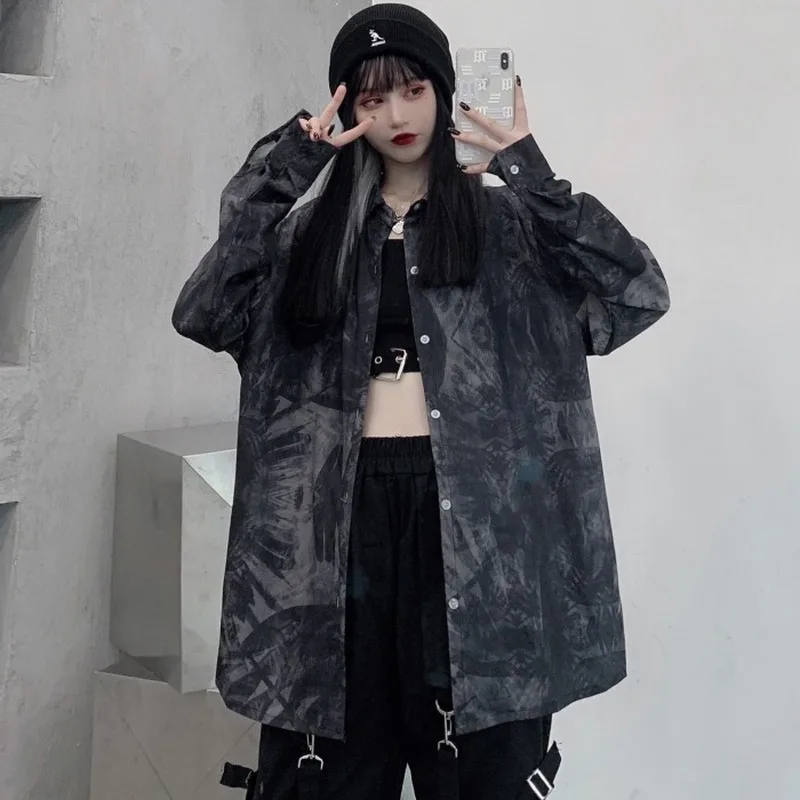 

Ladies Tops Streetwear Women's Clothing Korean Ins Loose Long Sleeve Shirts for Women Clothes Harajuk Turn-down Collar Bf Blouse