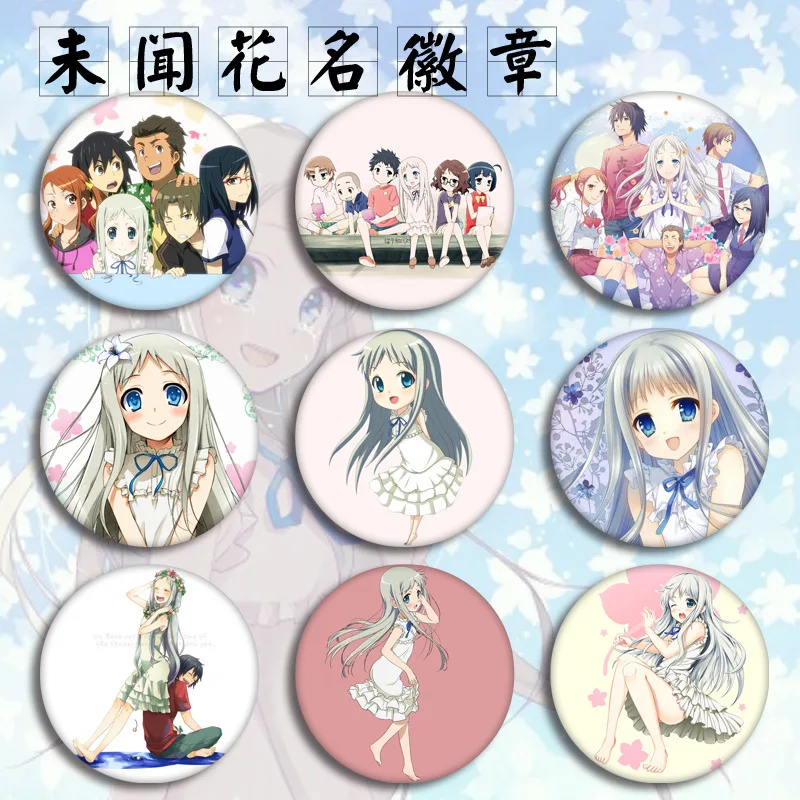 

1pcs Anohana Cosplay Badge The Flower We Saw That Day Honma Meiko Brooch Pins Yadomi Jinta Collection Badge for Backpack Clothes