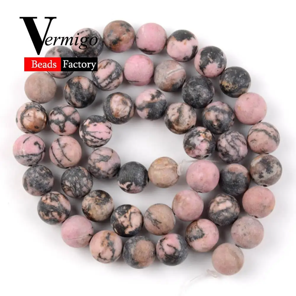 Black Line Rhodonite Натуральный тусклый отполированный Агаты тигровый глаз Нефы круглые каменные бусины для спейсеры для украшений Бусины 4-12 мм Diy ожерелье браслет 15'' - Цвет: Black Line Rhodonite